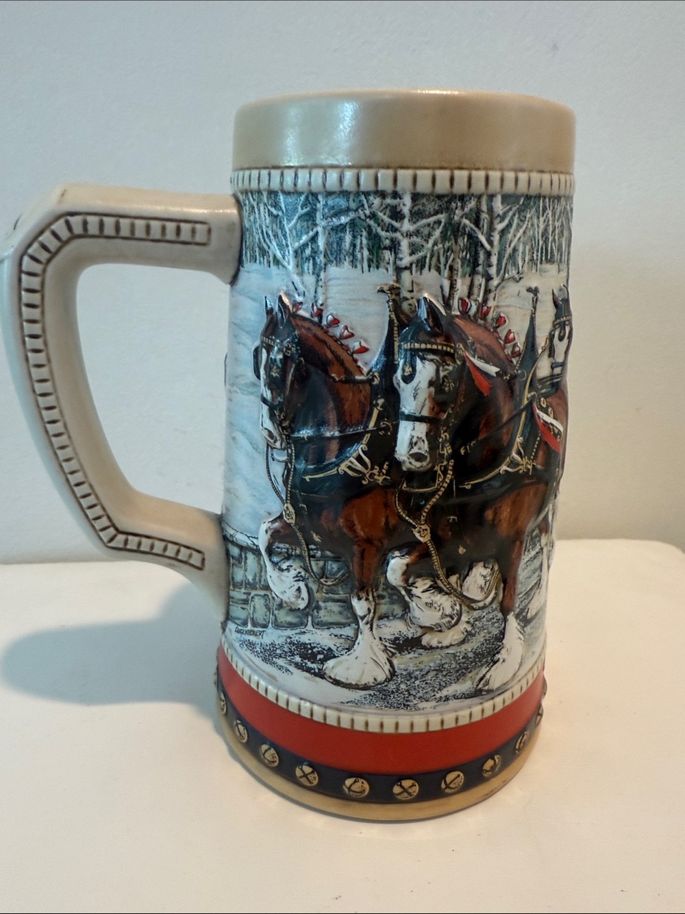 1988 Anheuser-Busch Budweiser Collector Series Holiday Beer Stein